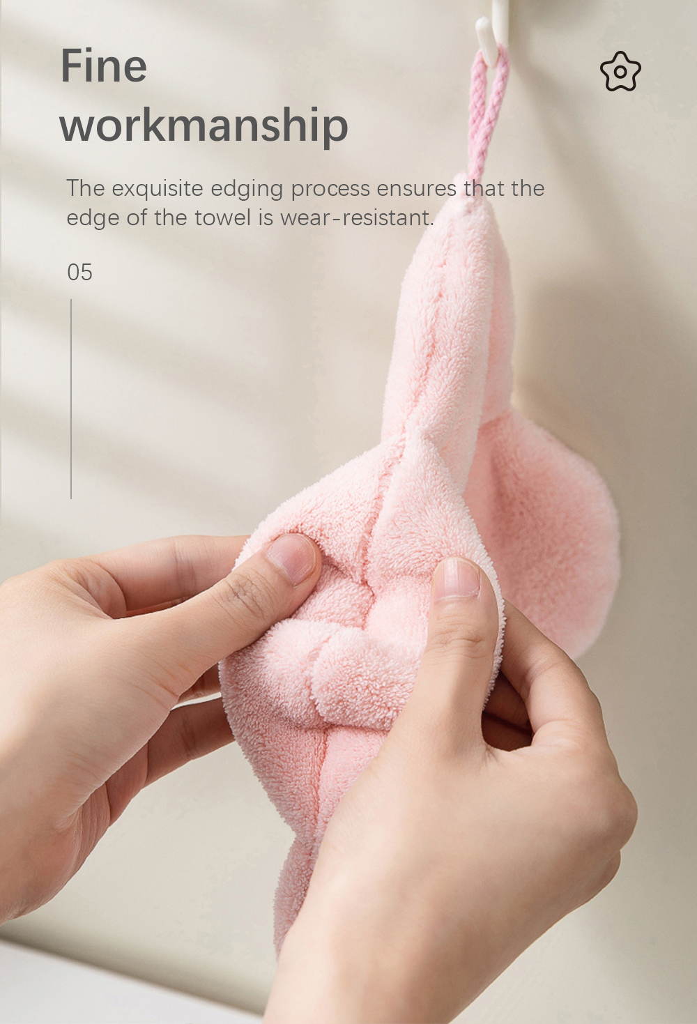 Flower-shaped Hand Towel _6_